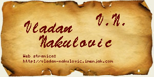 Vladan Nakulović vizit kartica